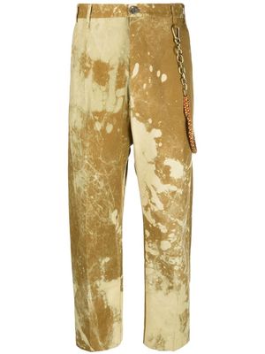 Song For The Mute bleached-effect tapered trousers - Brown