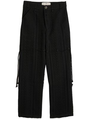 Song For The Mute chain-lace wide-leg trousers - Black