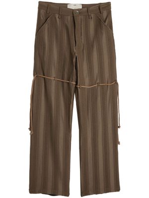 Song For The Mute chain-lace wide-leg trousers - Brown