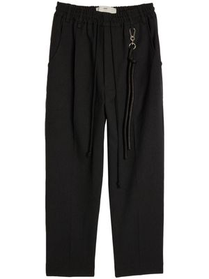 Song For The Mute elasticated-drawstring wide-leg trousers - Black