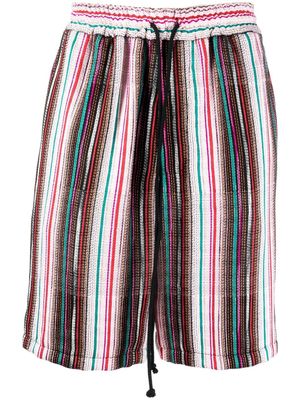 Song For The Mute embroidered-stripes bermuda shorts