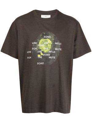 Song For The Mute graphic-print cotton T-Shirt - Brown