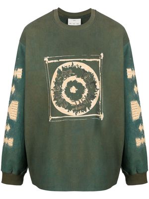 Song For The Mute logo-print long-sleeved sweatshirt - Green