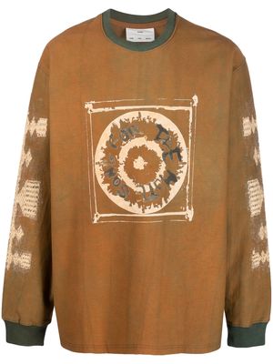 Song For The Mute logo-print stained-style sweatshirt - Green