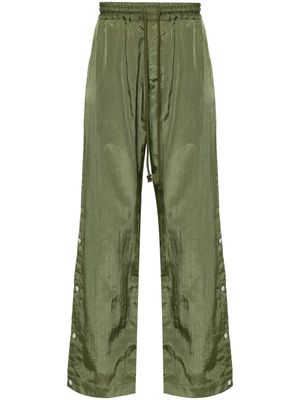 Song For The Mute logo-studs straight-leg trousers - Green