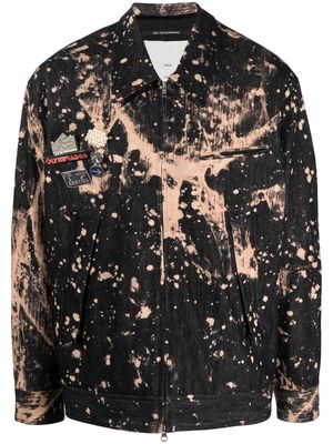 Song For The Mute paint-splatter badge jacket - Black