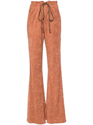 Song For The Mute paisley-embroidered flared trousers - Orange