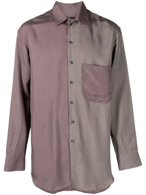 Song For The Mute panelled button-up shirt - Purple