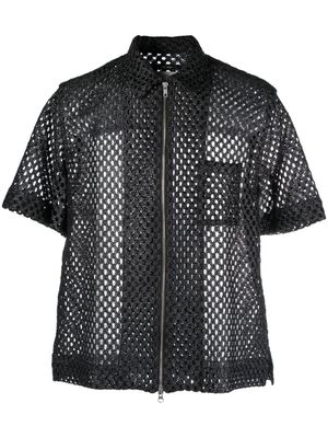 Song For The Mute perforated zipped shirt - Black