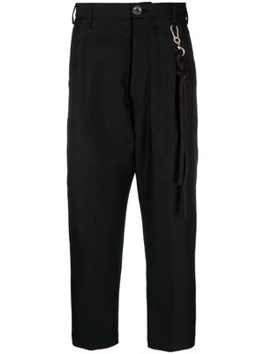 Song For The Mute pleated cropped wool trousers - Black