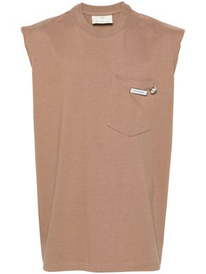 Song For The Mute Red Flowers cotton tank top - Neutrals