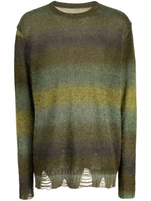 Song For The Mute striped crew-neck jumper - Green