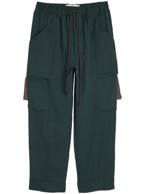 Song For The Mute Tabbed straight-leg cargo trousers - Green