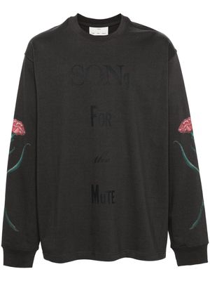 Song For The Mute text-print cotton sweatshirt - Black