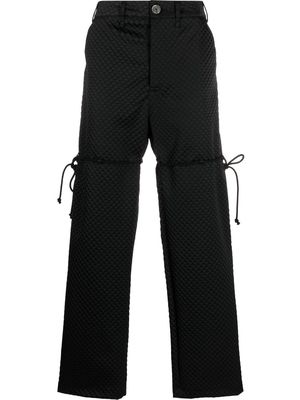 Song For The Mute textured straight-leg trousers - Black