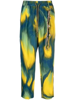 Song For The Mute tie-dye print tapered trousers - Yellow