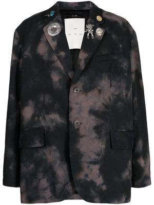 Song For The Mute tie-dye single-breasted blazer - Brown