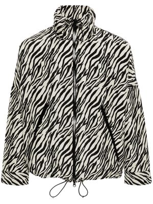 Song For The Mute zebra-print zip-up jacket - White