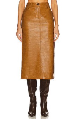 Song of Style Marlon Midi Skirt in Tan