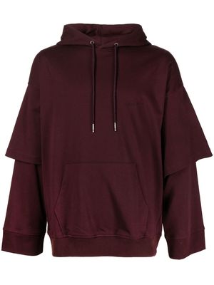 SONGZIO double-sleeve drawstring hoodie - Red