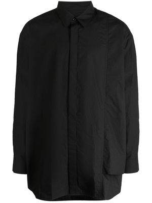 SONGZIO drape-detail cotton shirt - Black