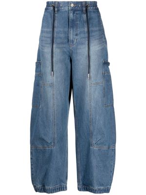 SONGZIO drawstring mid-rise wide-leg jeans - Blue