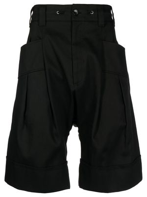 SONGZIO drop-crotch knee-length shorts - Black