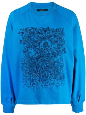 SONGZIO embroidered cotton sweatshirt - Blue