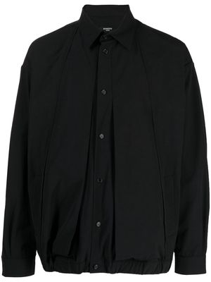 SONGZIO folded-detail long-sleeve shirt - Black