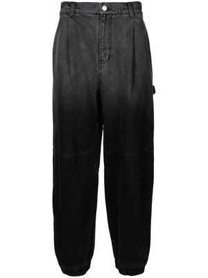SONGZIO gradient-effect pleat-detail jeans - Black