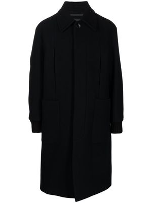 SONGZIO Herringbone Knit-Sleeve coat - Black
