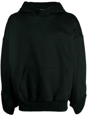 SONGZIO logo-embroidered jersey hoodie - Green