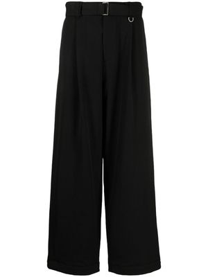 SONGZIO pleated belted wide-leg trousers - Black