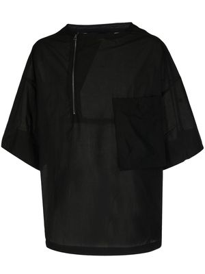 SONGZIO short-sleeve collarless shirt - Black