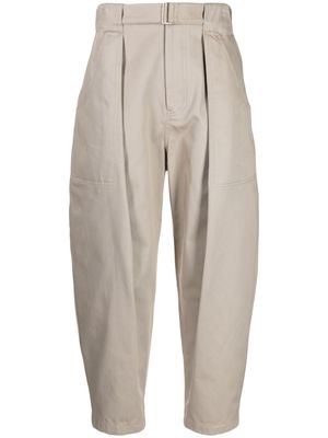 SONGZIO volume cropped carrot trousers - Brown