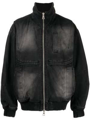SONGZIO washed-denim bomber-jacket - Black
