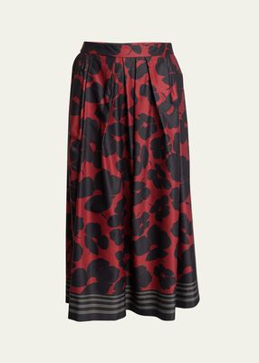 Soni Mixed-Print Midi Skirt