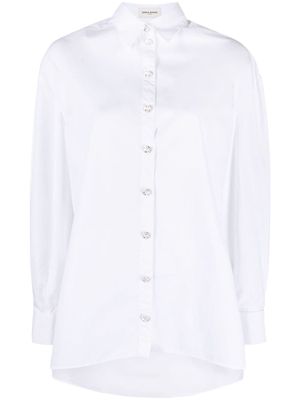 Sonia Rykiel crystal-buttons poplin shirt - White
