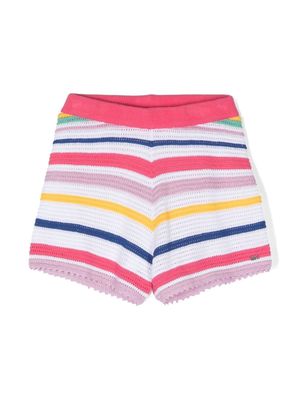 SONIA RYKIEL ENFANT crochet striped shorts - White