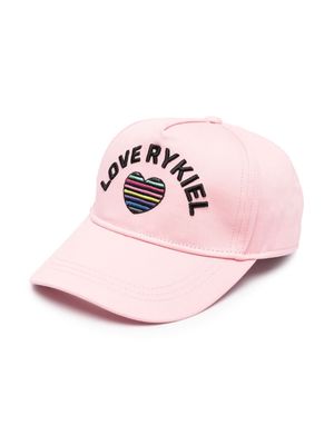 SONIA RYKIEL ENFANT embroidered-logo cotton cap - Pink