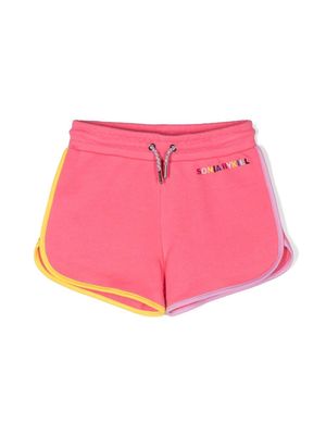 SONIA RYKIEL ENFANT embroidered logo drawstring shorts - Pink
