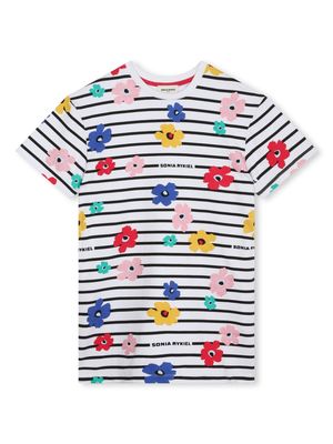 SONIA RYKIEL ENFANT floral-print cotton dress - White