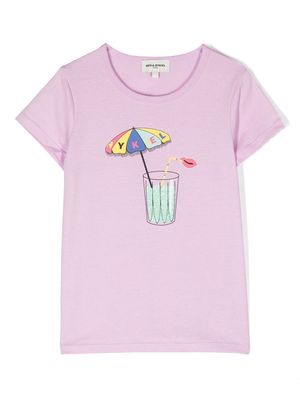SONIA RYKIEL ENFANT graphic-print short-sleeve T-shirt - Purple