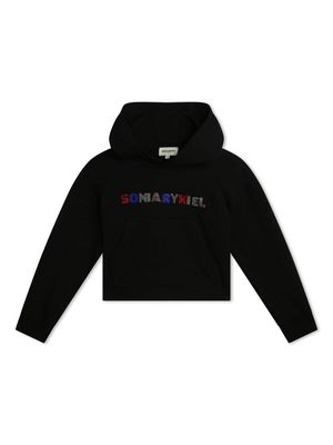 SONIA RYKIEL ENFANT logo-embellished cotton hoodie - Black