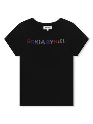 SONIA RYKIEL ENFANT logo-embellished cotton T-shirt - Black