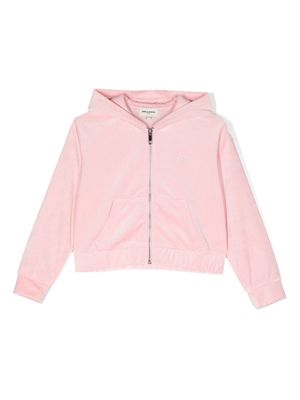 SONIA RYKIEL ENFANT logo-embellished zip-up hoodie - Pink