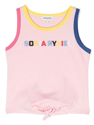 SONIA RYKIEL ENFANT logo-embroidered tank top - Pink