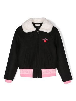 SONIA RYKIEL ENFANT logo-hem zip-up jacket - Black