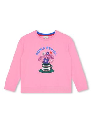 SONIA RYKIEL ENFANT logo-print cotton sweatshirt - Pink