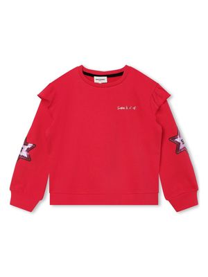 SONIA RYKIEL ENFANT logo-print cotton sweatshirt - Red